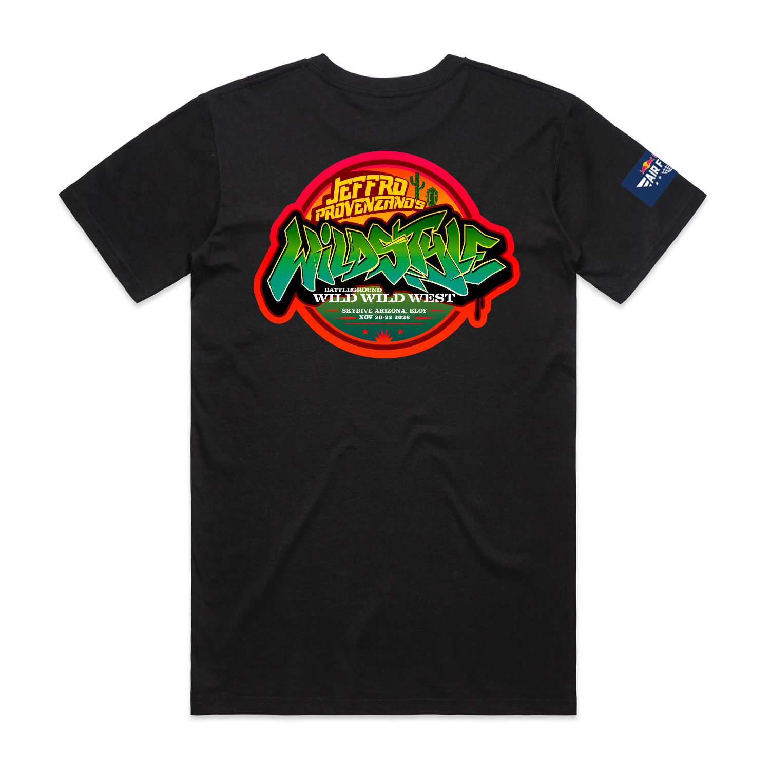 Back of black NamaFly x Wildstyle T-shirt